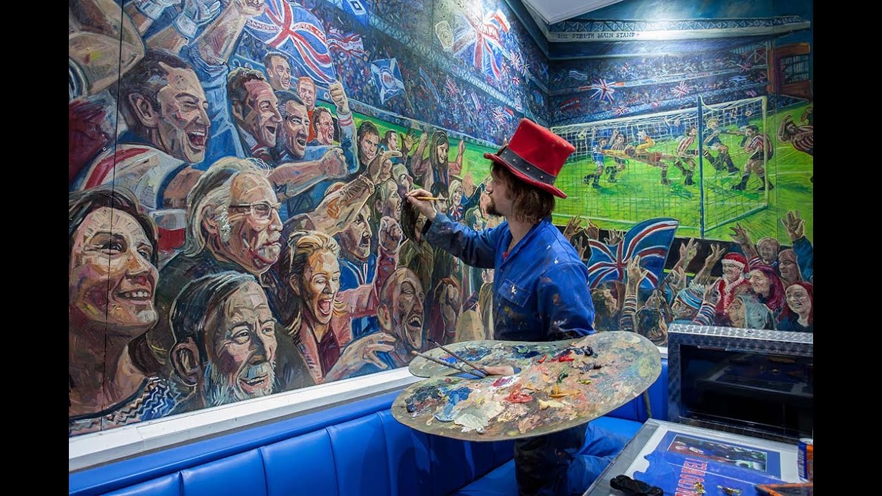 Chris Rutterford: 2013 Bristol Bar mural - Glasgow’s Best Rangers Bar