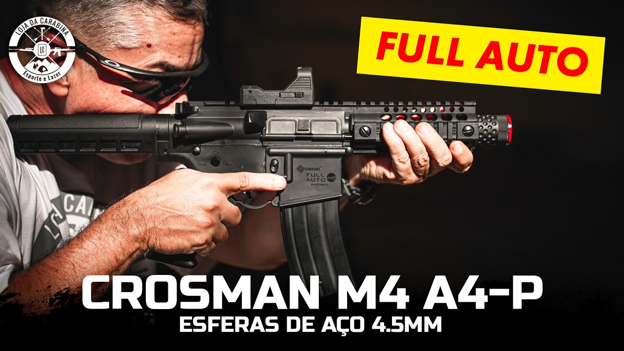 Airgun Crosman M4 A4-P Com Rajada (full auto) 4.5mm Esfera de Aço