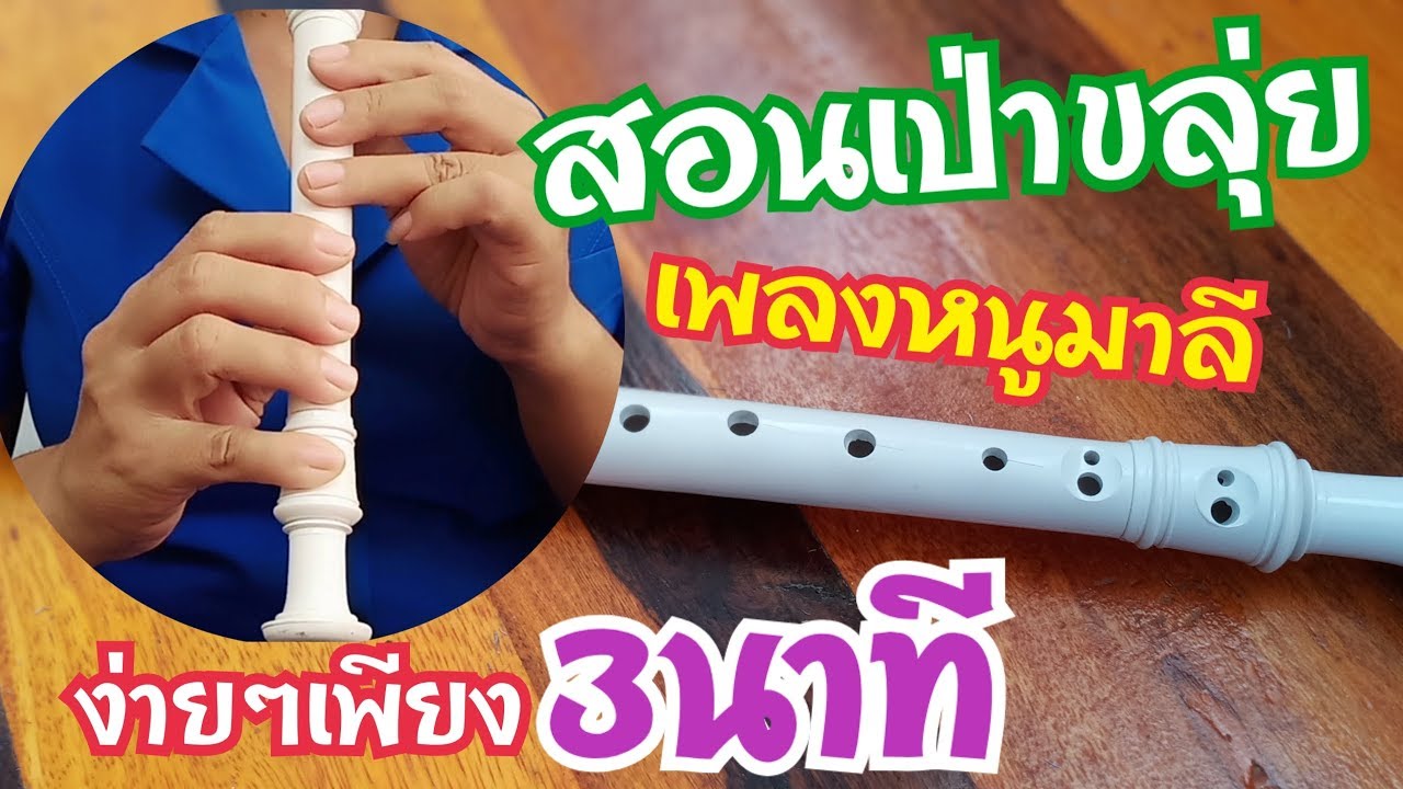 สอนเป่าขลุ่ยรีคอร์เดอร์|เพลงหนูมาลี|โน้ตเพลงหนูมาลี|ฝึกเป่าขลุ่ยง่ายๆใน3นาที