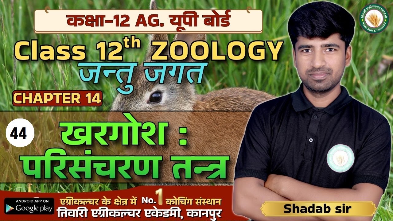 कक्षा 12 कृषि जन्तु विज्ञान Agriculture Zoology ll Lecture-44 ll खरगोश:परिसंचरण तंत्र