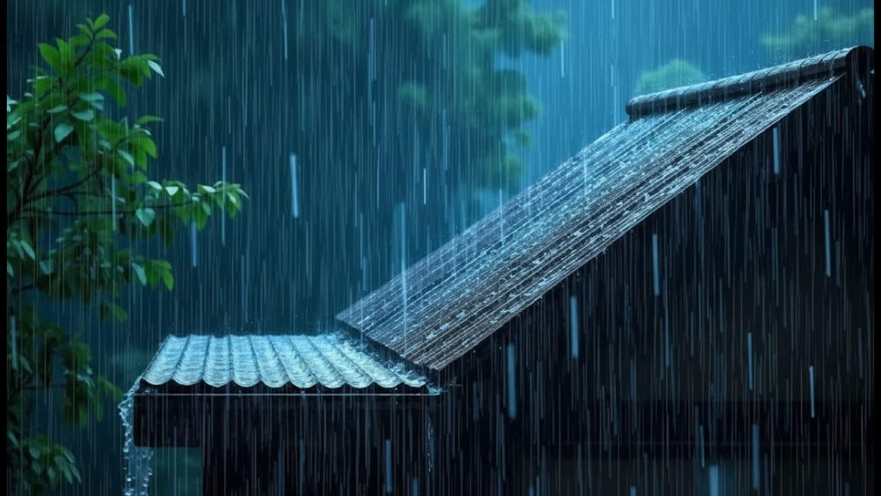 Super Heavy Rain on Metal Roof 🌧️ Deep Sleep Instantly & Powerful Insomnia Relief