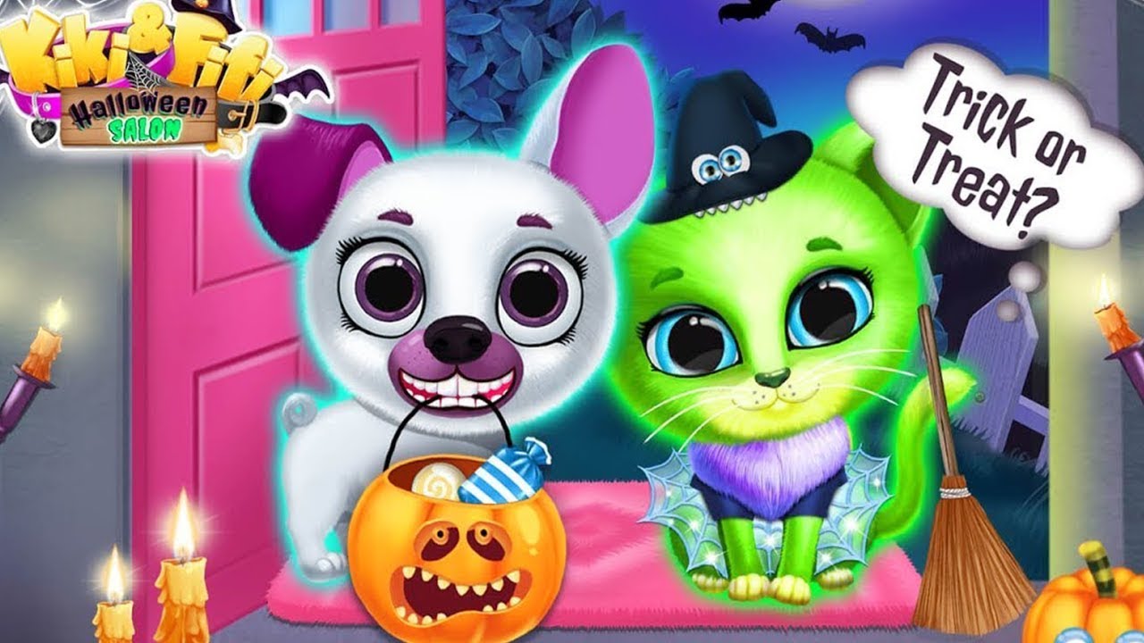 Play Fun Pet Care Kids Game - Kiki & Fifi Halloween Salon - Fun Pet Dress Up House Makeover Games