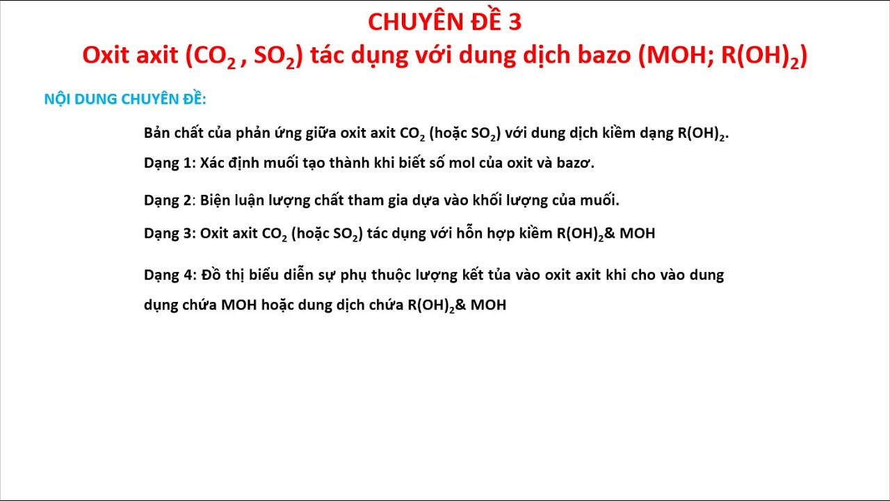 Chuy&ecirc;n đề 3:Oxit axit t&aacute;c dụng với dung dịch bazo  (P1) | &Ocirc;n thi HSG H&oacute;a học lớp 9 năm học 2021-2022