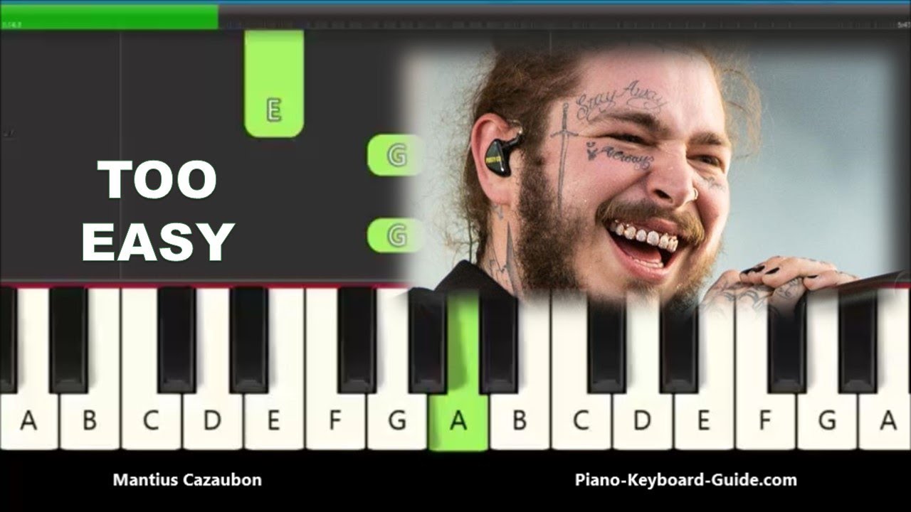 Post Malone Circles Slow and Easy Right Hand Piano Tutorial