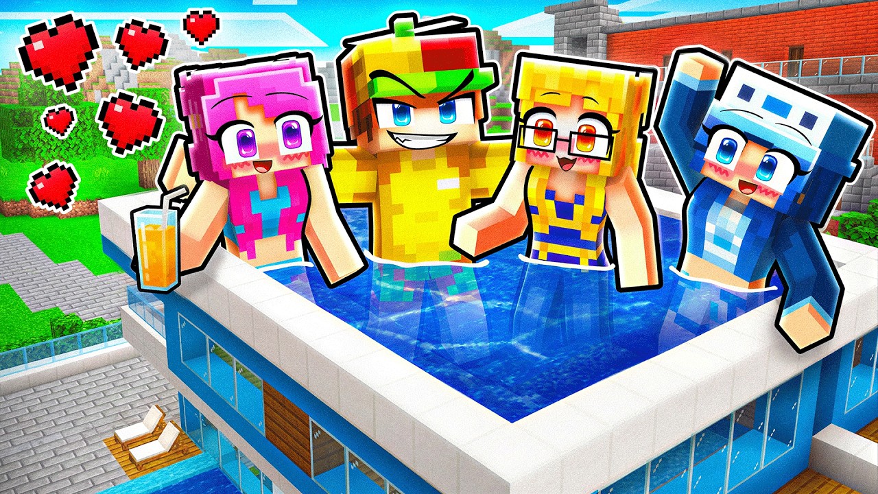 I KISSED My CRUSH At A GIRLS ONLY POOL PARTY In Minecraft!