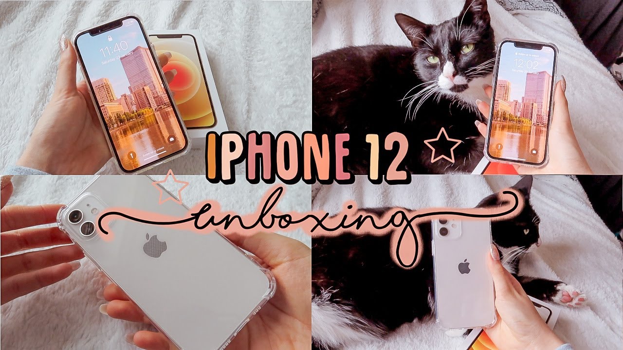 iPhone 12 unboxing (white, 128g) + accessories ☆ ft Kai the cat ☆ 😽🍎