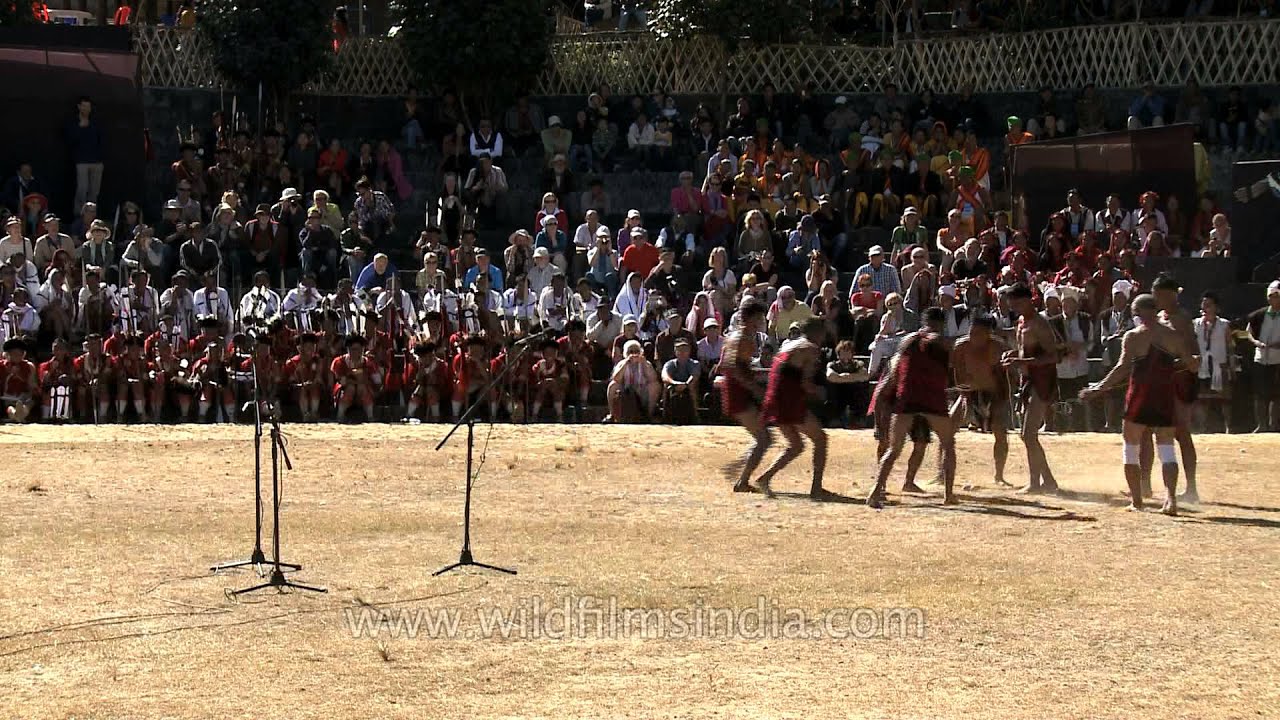 Yimchunger Naga tribes demonstrate traditional top spinning game