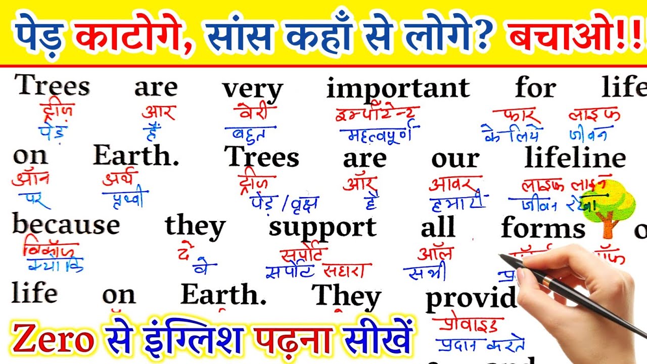 Trees Are Our Lifeline /English Paragraph For Class 1-10 /Zero से अंग्रेज़ी सीखें/Importance of Tree