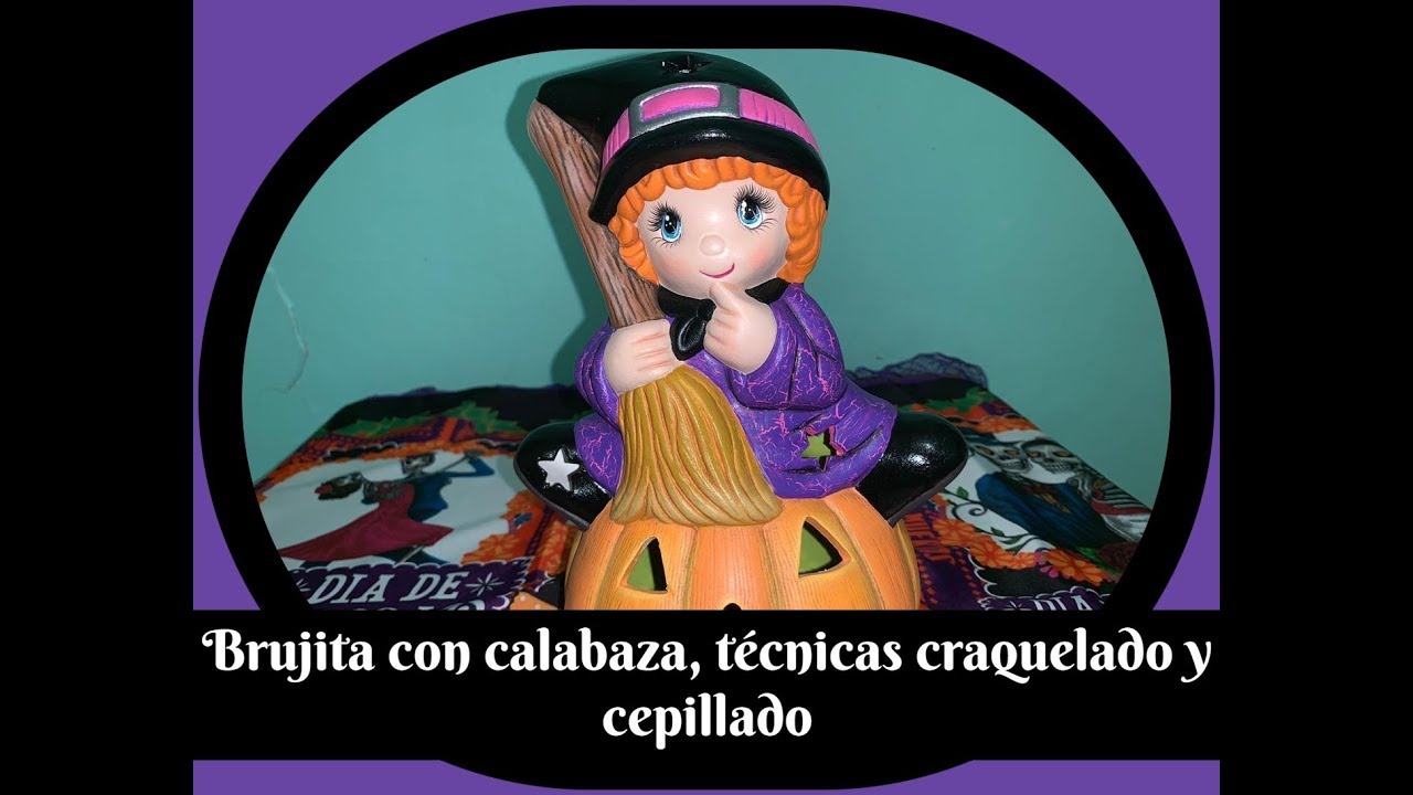 Pinta cerámica: Brujita con craquelado | Especial Halloween