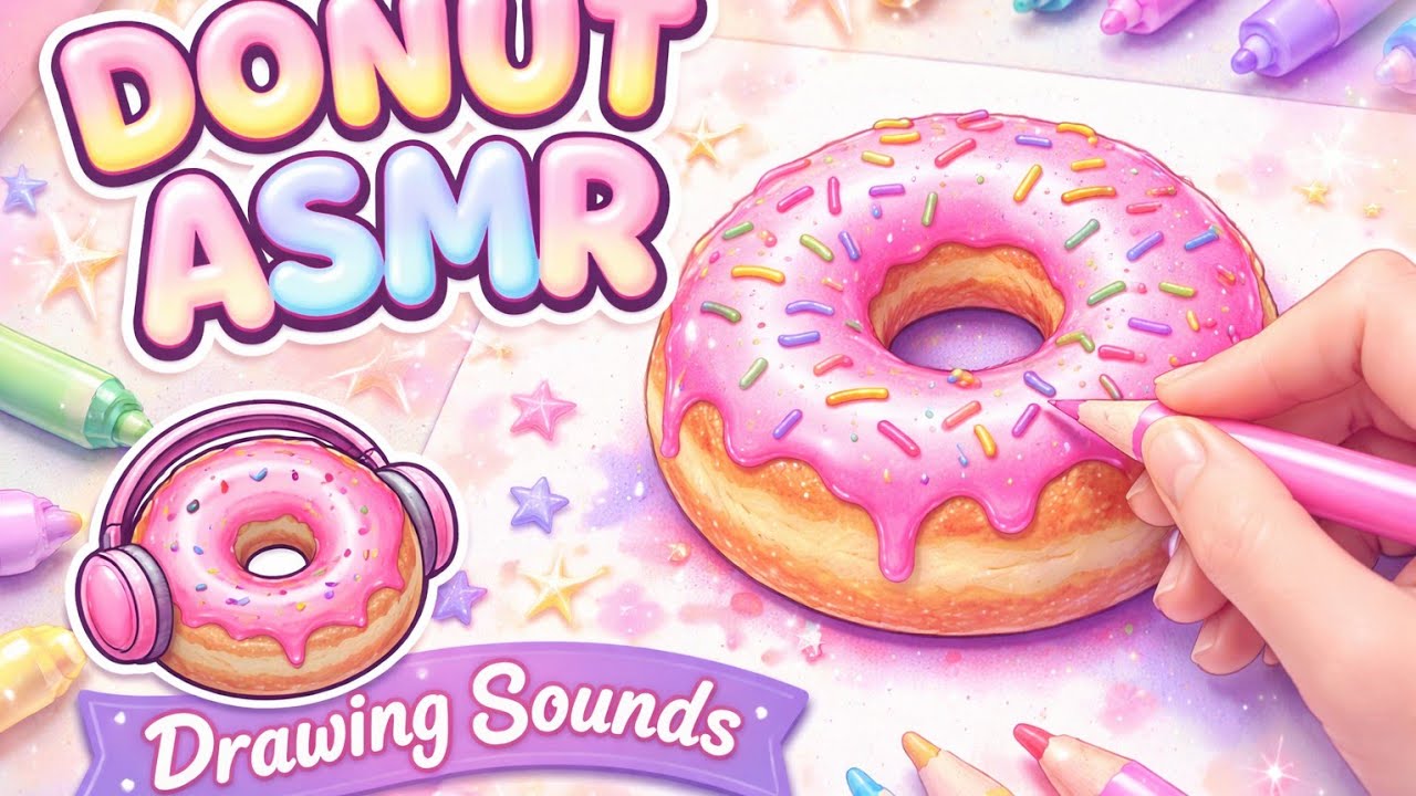 ASMR | kids drawing | donut | donut drawing | sleeping aid | oddly satisfying | asmr sounds