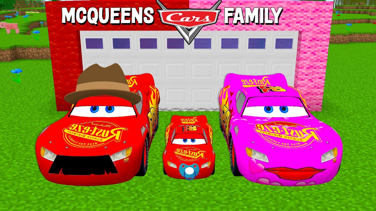 THIS IS REAL Lightning McQUEENS Family : DAD MOM and Son in Minecraft - Gameplay Video