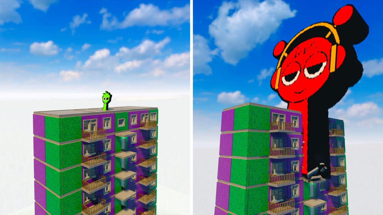 Challenge Big & Small SPRUNKI vs Dynamic Apartment in Teardown