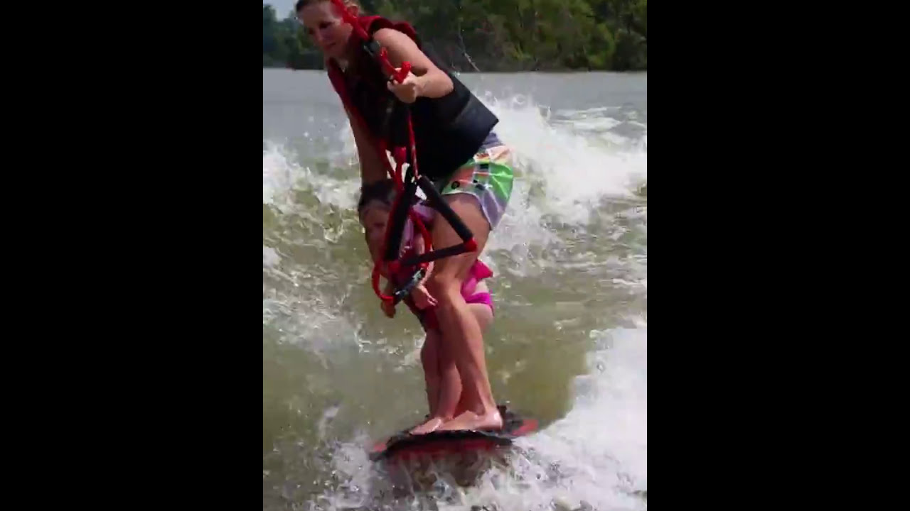 Super Mom wakeboarding