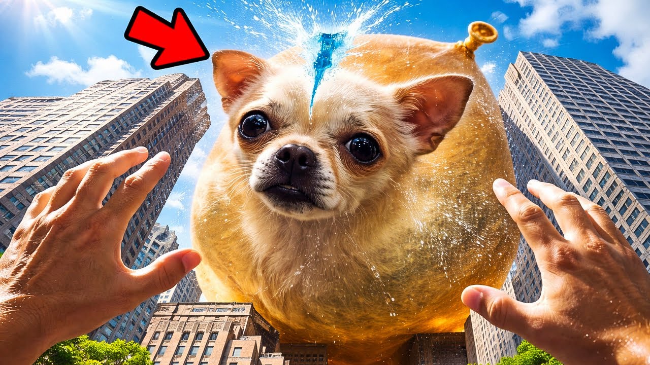 GIANT DOG WATER BALLOON POPS&hellip;😱