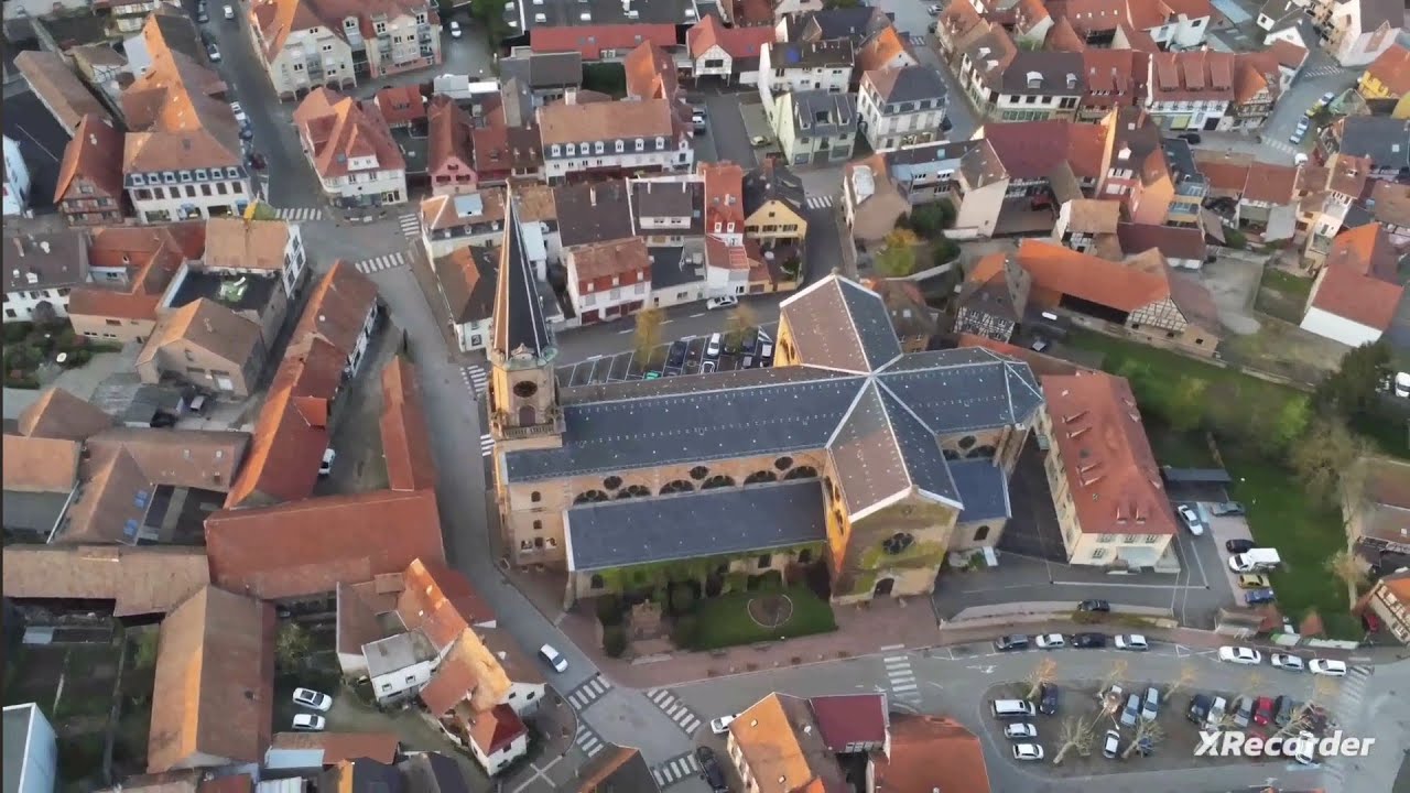 Erstein en Alsace Vu du Ciel dans les ann&eacute;es 2019