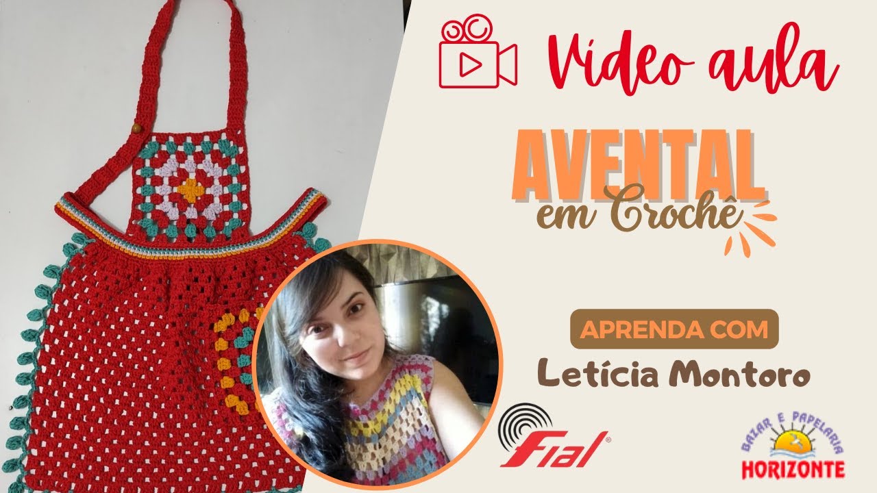 Aula Avental de Crochê com o Tiras de Extra Malha por Letícia Montoro