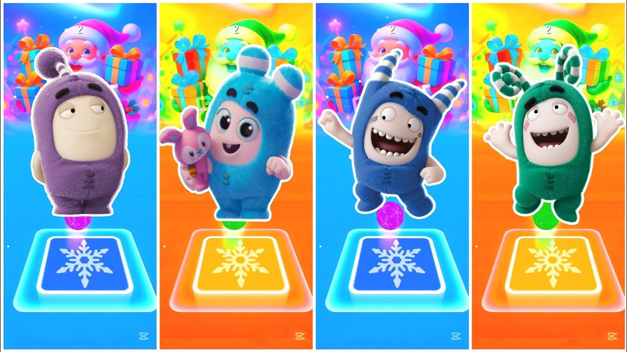 Oddbods Jeff Vs Oddbods Pogo Vs Oddbods Food Vs Oddbods Zee - Tiles Hop Edm Rush 🎶