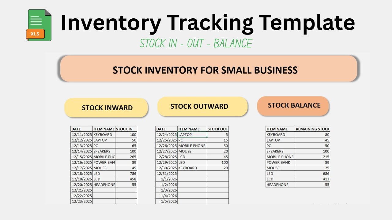 Excel Stock Inventory Template for Small Business | Easy & Free Download
