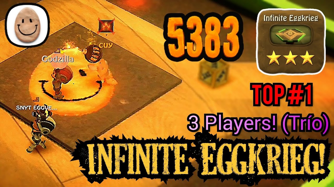 Bombsquad EggVerse Infinite Eggkrieg! (3P) 5383 Score Top 1 - SPAZNOOBYT, Godzilla, Cuy