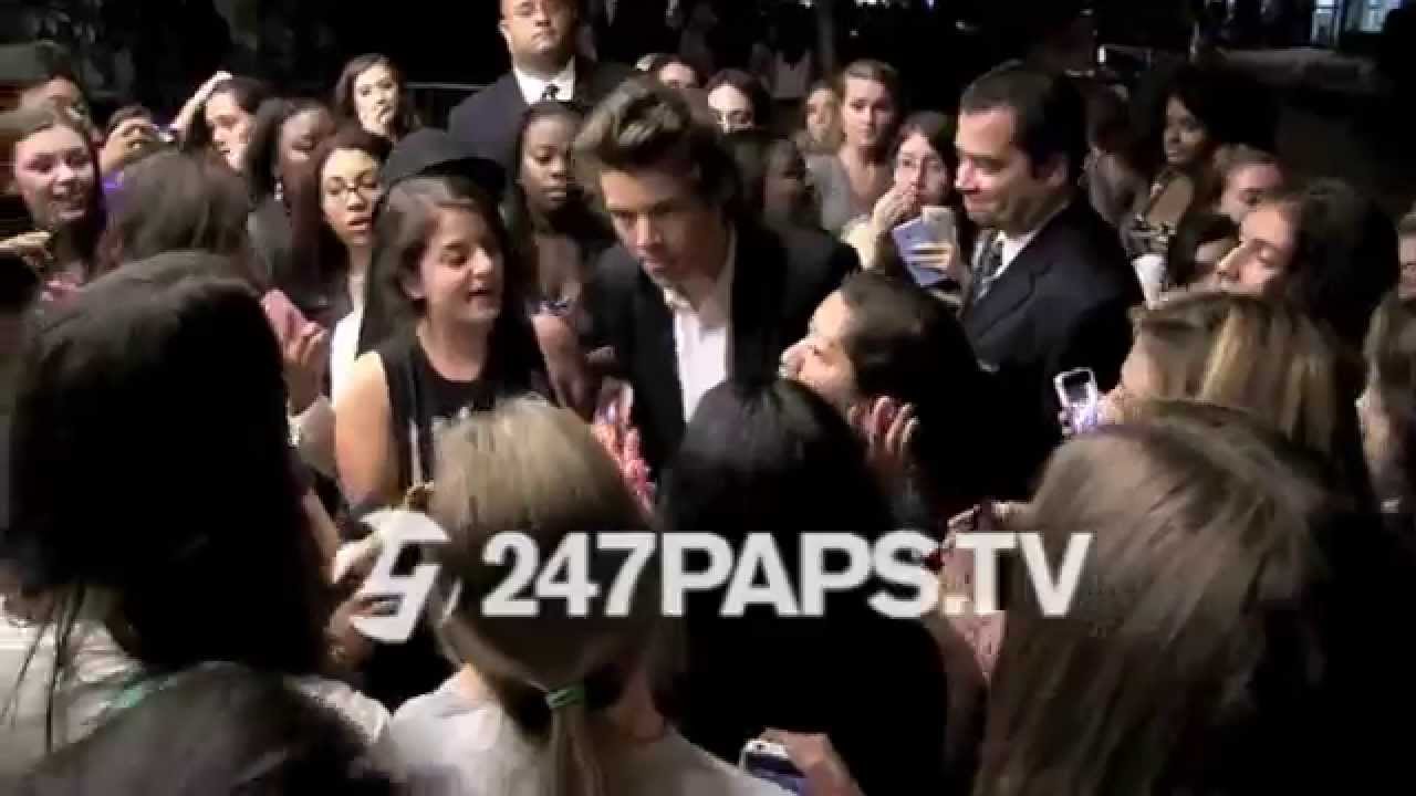 (Exclusive) Harry Styles Walks Out From Hotel Garage and Greets Fans in NYC (Throwback)