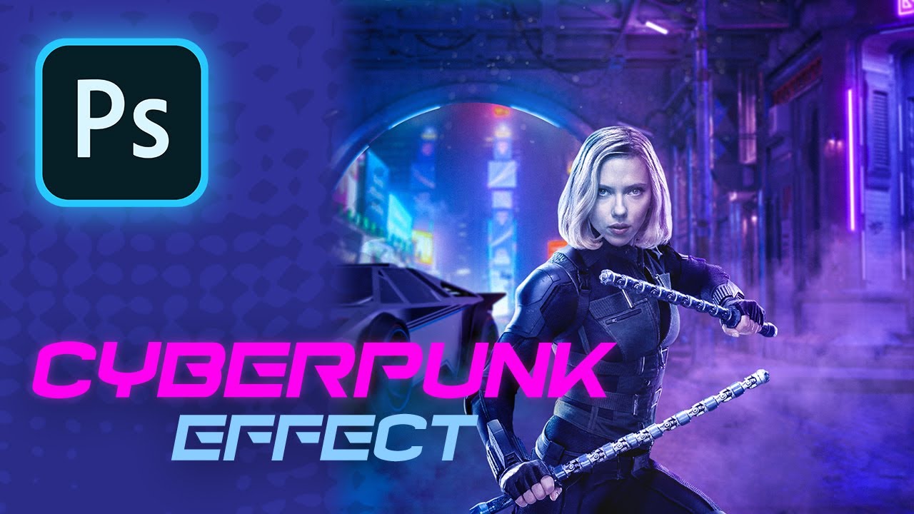 How to Create a Cyberpunk Effect in Photoshop | Black Widow