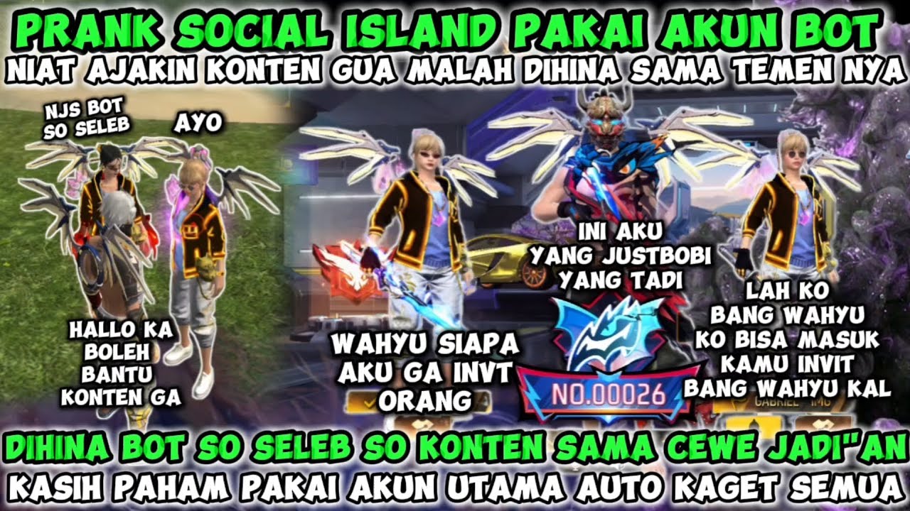PRANK SOCIAL ISLAND PAKAI AKUN BOT AJAKIN CEWE SOCIAL KONTEN ! GUA MALAH DIHINA SAMA TEMEN NYA 😱