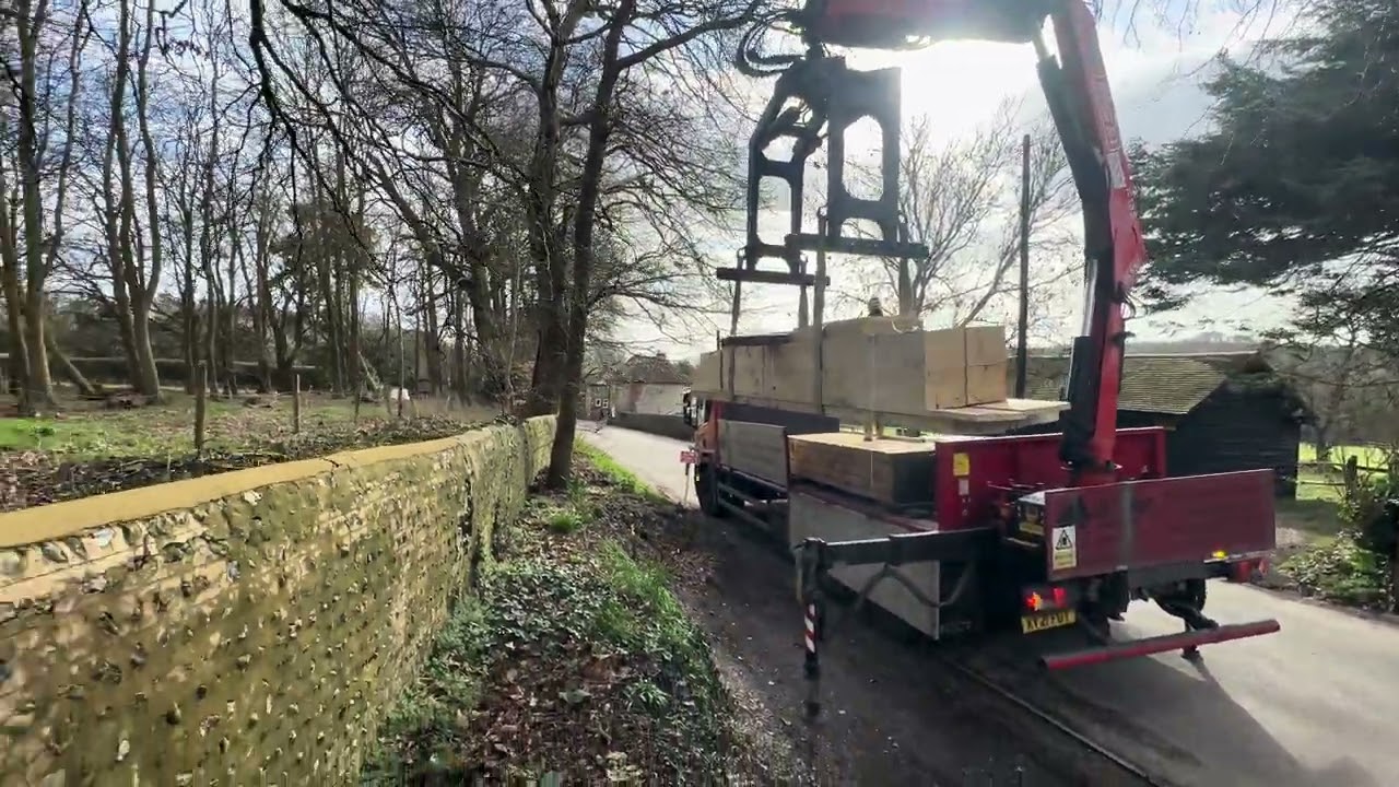 Timber being delivered for oak staircase