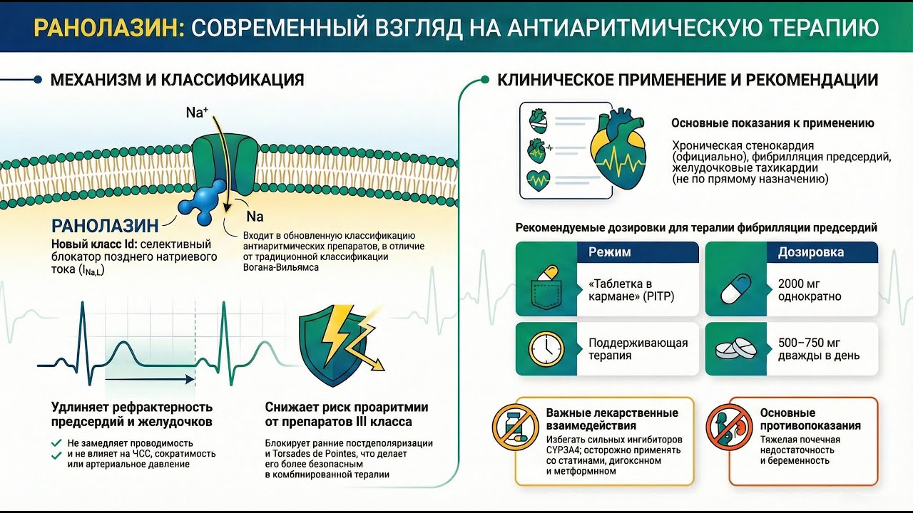 Двойная идентичность Ранолазина в лечении аритмий: роль и перспективы Ранолазина