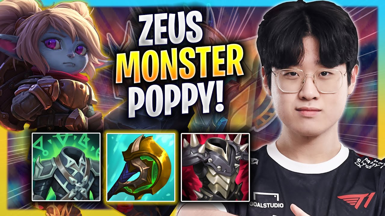 ZEUS IS A MONSTER WITH POPPY! - T1 Zeus Plays Poppy TOP vs Fiora! | Season 2023