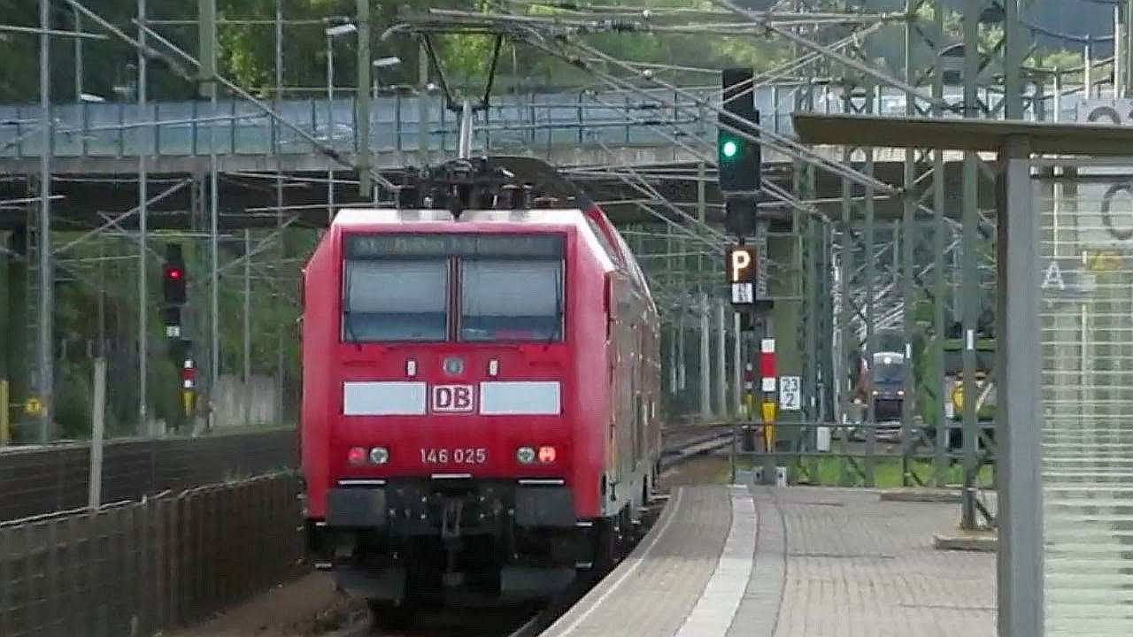 Germany: DB Regio Class 146 electric loco departs Bad Schandau on a Dresden S-Bahn line S1 service