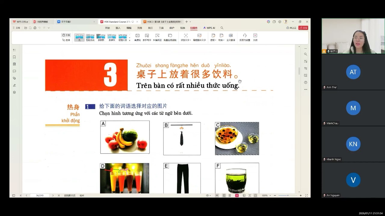 HSK 3 BÀI 3: TRÊN BÀN CÓ RẤT NHIỀU THỨC UỐNG 桌子上放着很多饮料