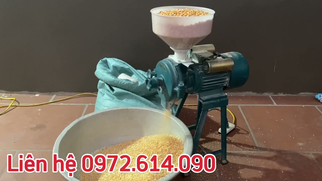 Máy xay bắp mini dùng cho hộ gia đình, chăn nuôi - năng xuất 180kg/1h motor 100% dây đồng