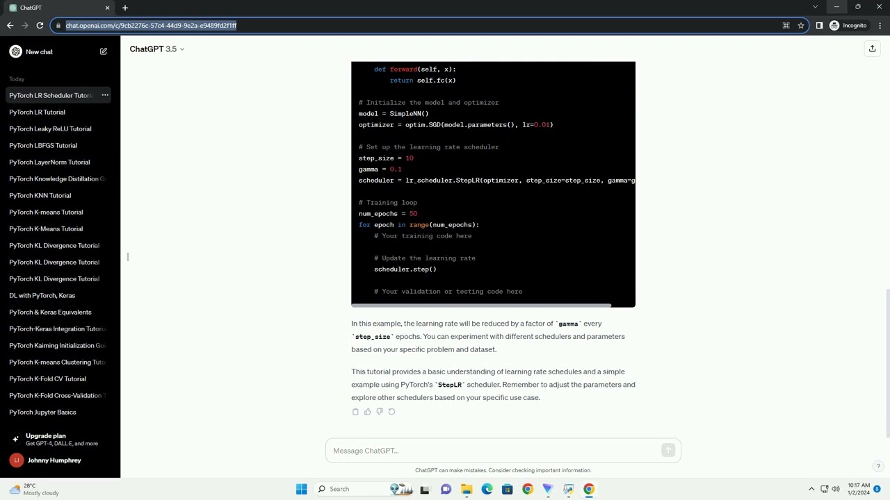 pytorch learning rate schedule