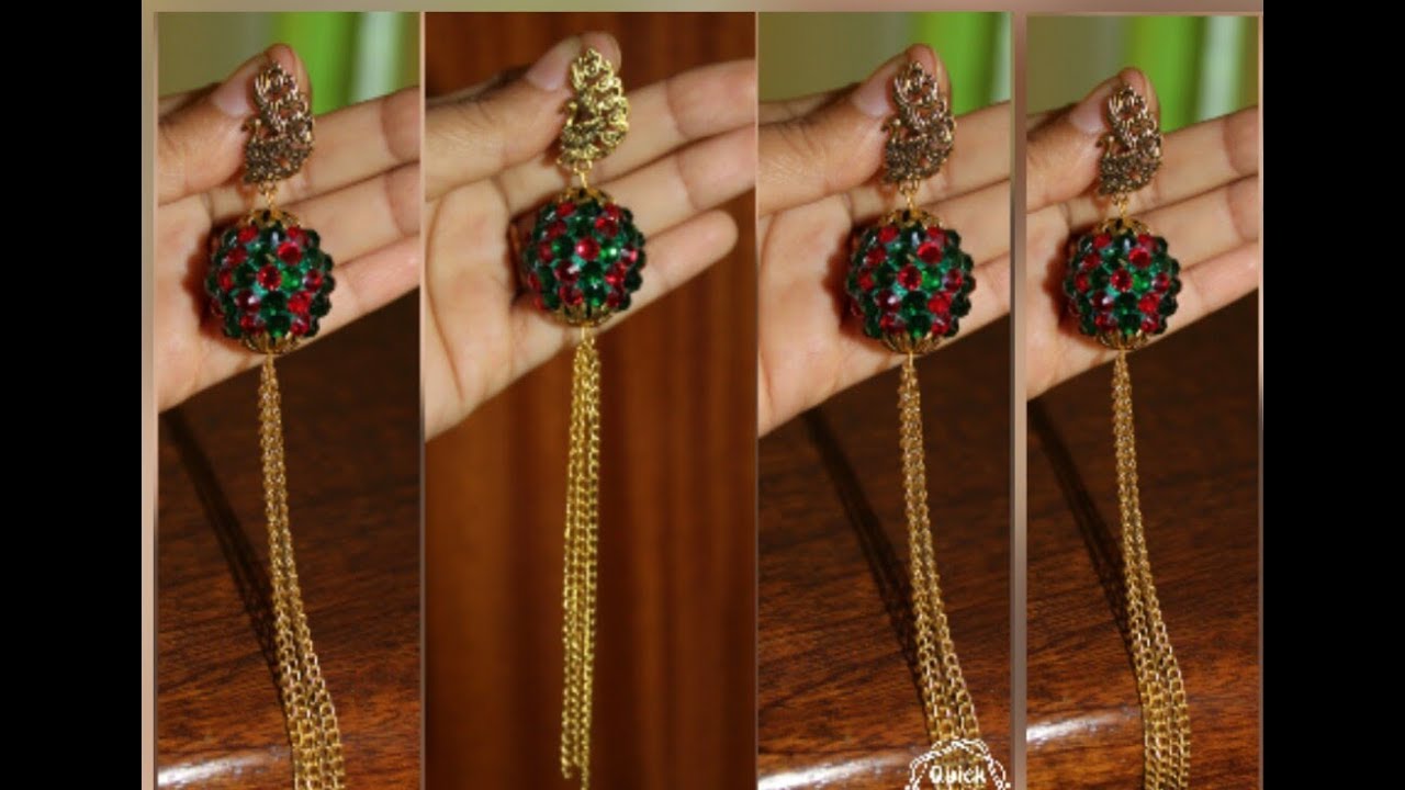 Easy/Designer Silk Thread Earrings/Party Wear Earrings Making at home.