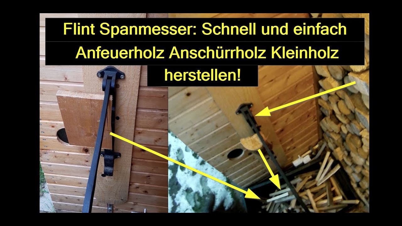 Anz&uuml;ndholz, Kleinholz, Ansch&uuml;rrholz selber machen mit Flint Spanmesser, schnell und einfach spalten