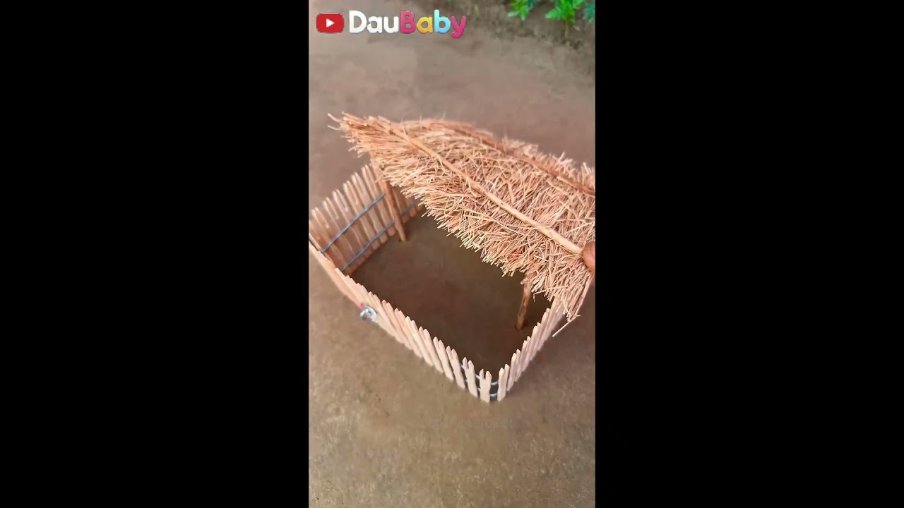 How to make cow shed roof  Rural house mini pro