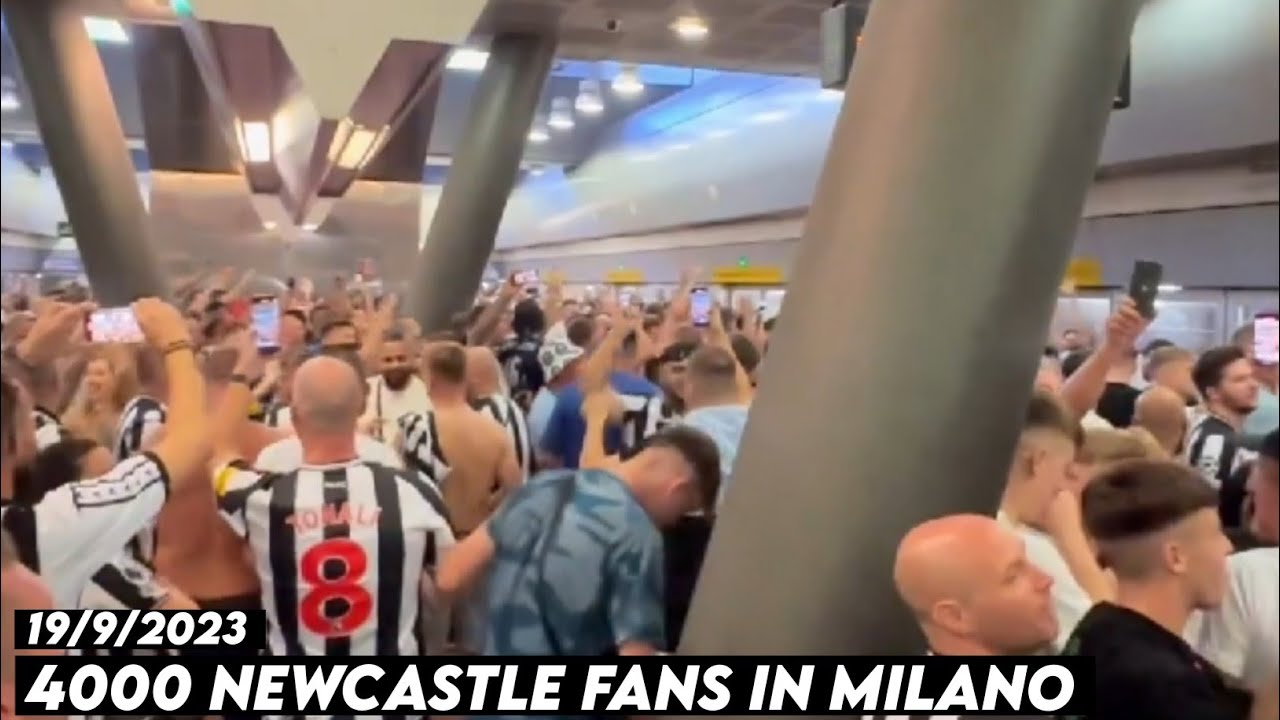 4000 NEWCASTLE FANS IN MILANO || AC Milan vs Newcastle united 19/9/2023