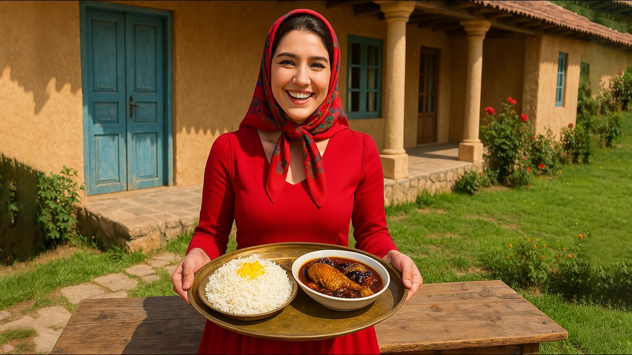 Cooked in Iran’s Green Villages | Most Tangy Chicken and Plum Stew