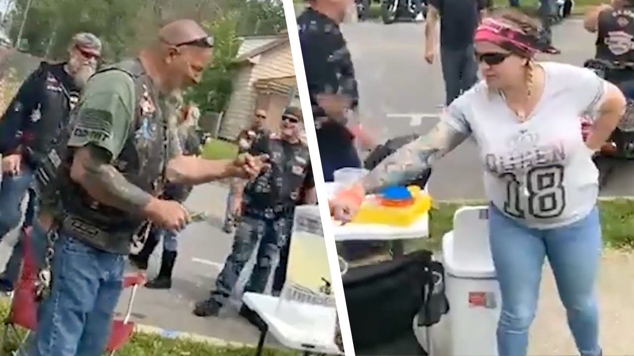 Biker Gang Approaches The Kids' Lemonade Stand – Then One Takes Out His Wallet