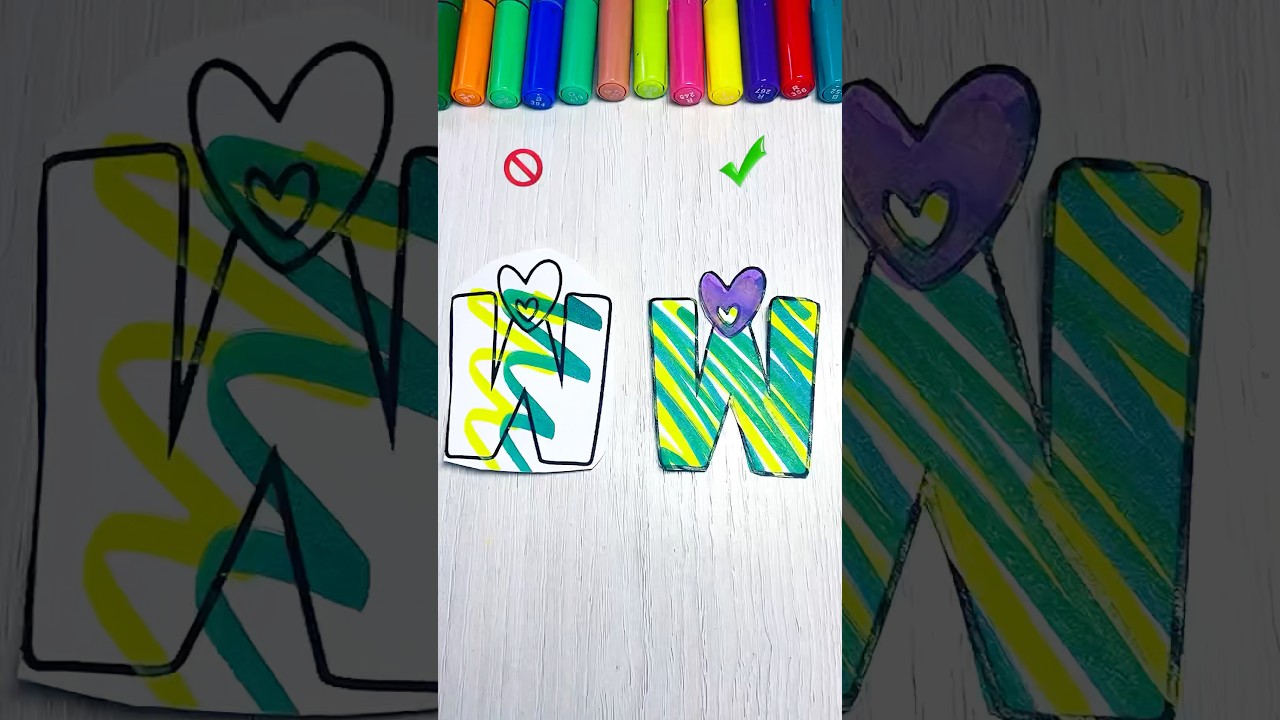 Wrong vs Right: Letter W Coloring ✨ Clean Marker Control