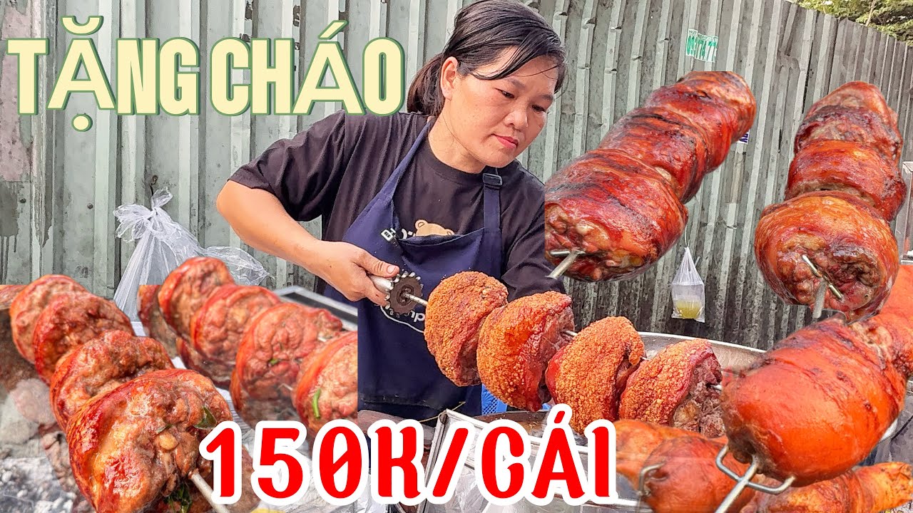 Độc đáo CHÂN GIÒ heo Da Giòn rụm được TẶNG BỊCH cháo TO ĐÙNG duy nhất ở Sài Gòn