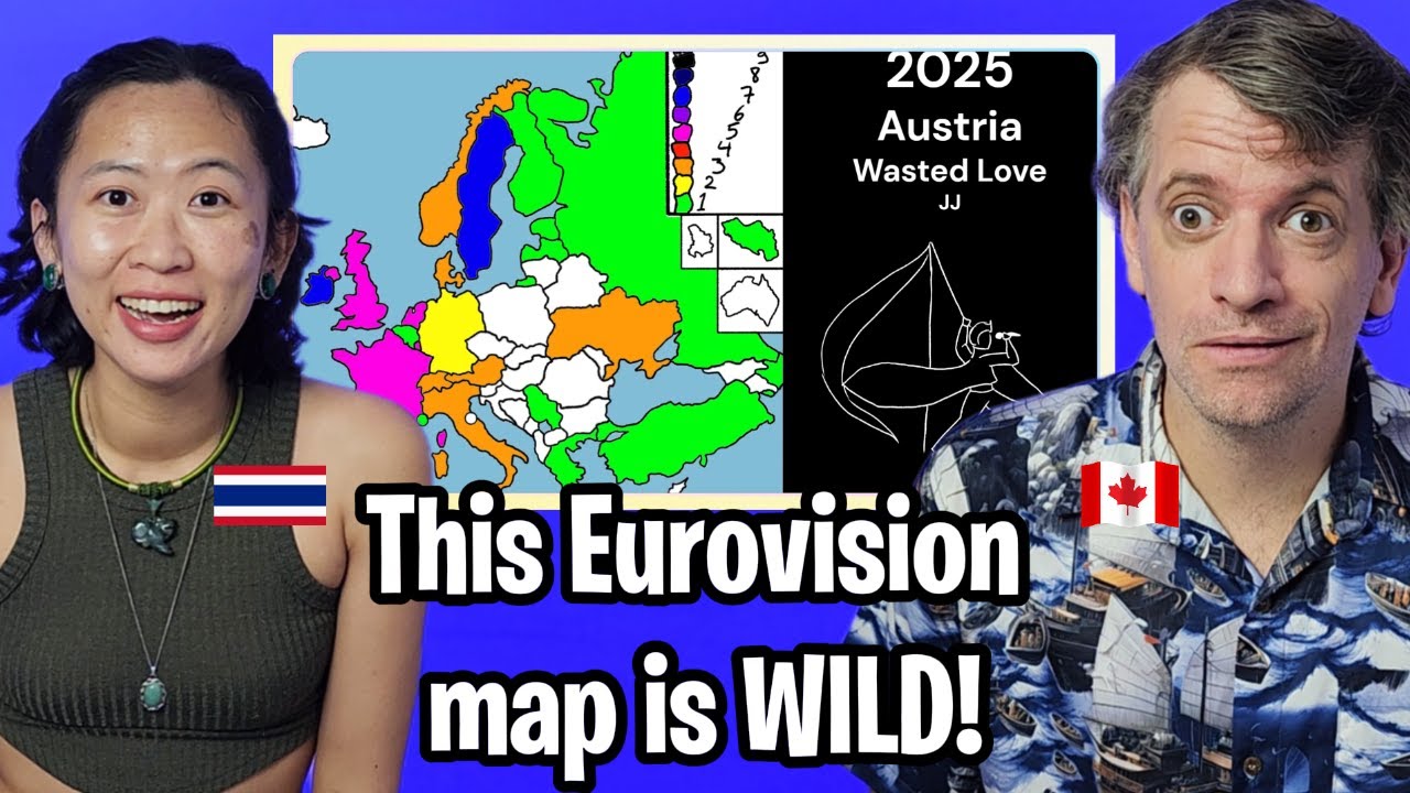 Our Reaction to All Eurovision Winners - Animated Map (1956 - 2025)