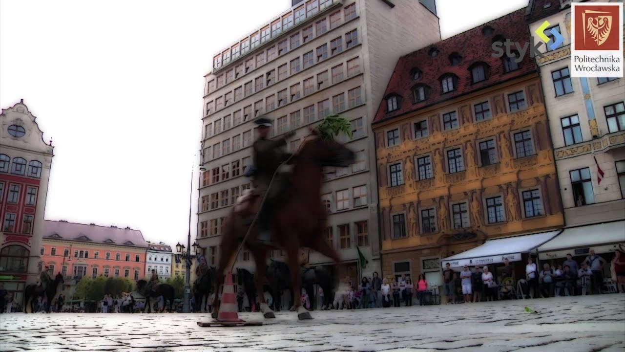 Kawaleria Konna II RP na wrocławskim rynku.