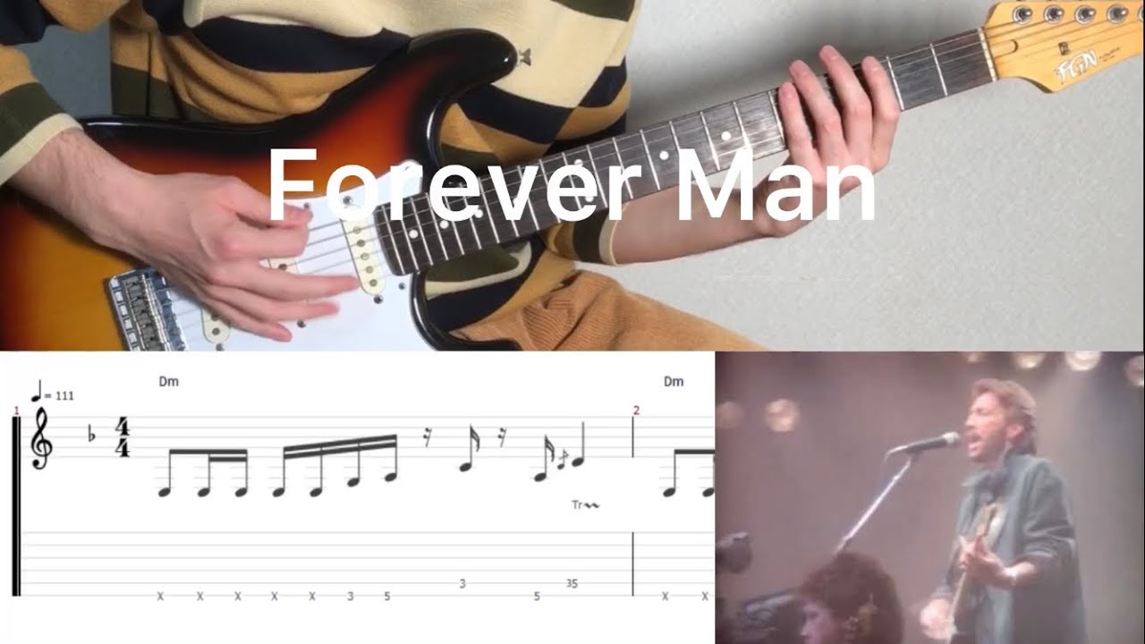 Eric Clapton - Forever Man (guitar cover with tabs & chords)