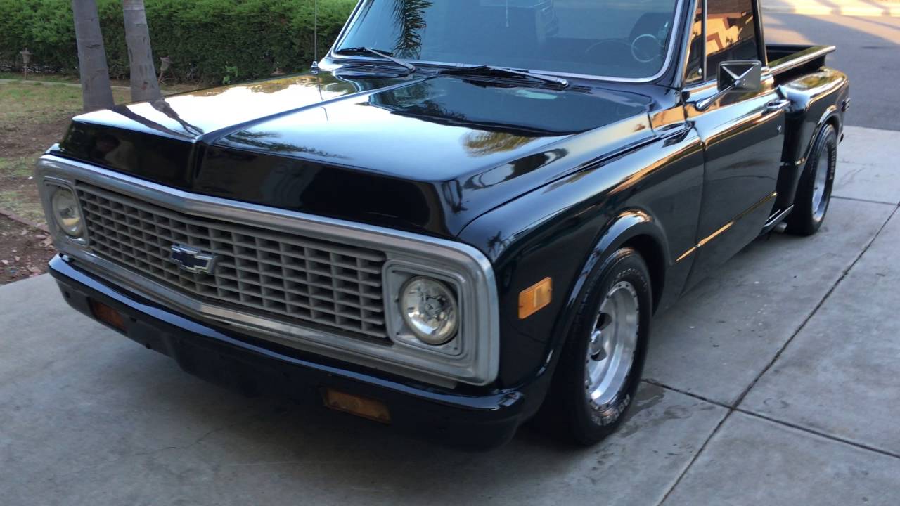 For Sale: 1972 C10 Step Side Short Bed Black V8 350 700r4 Transmission Walk Around
