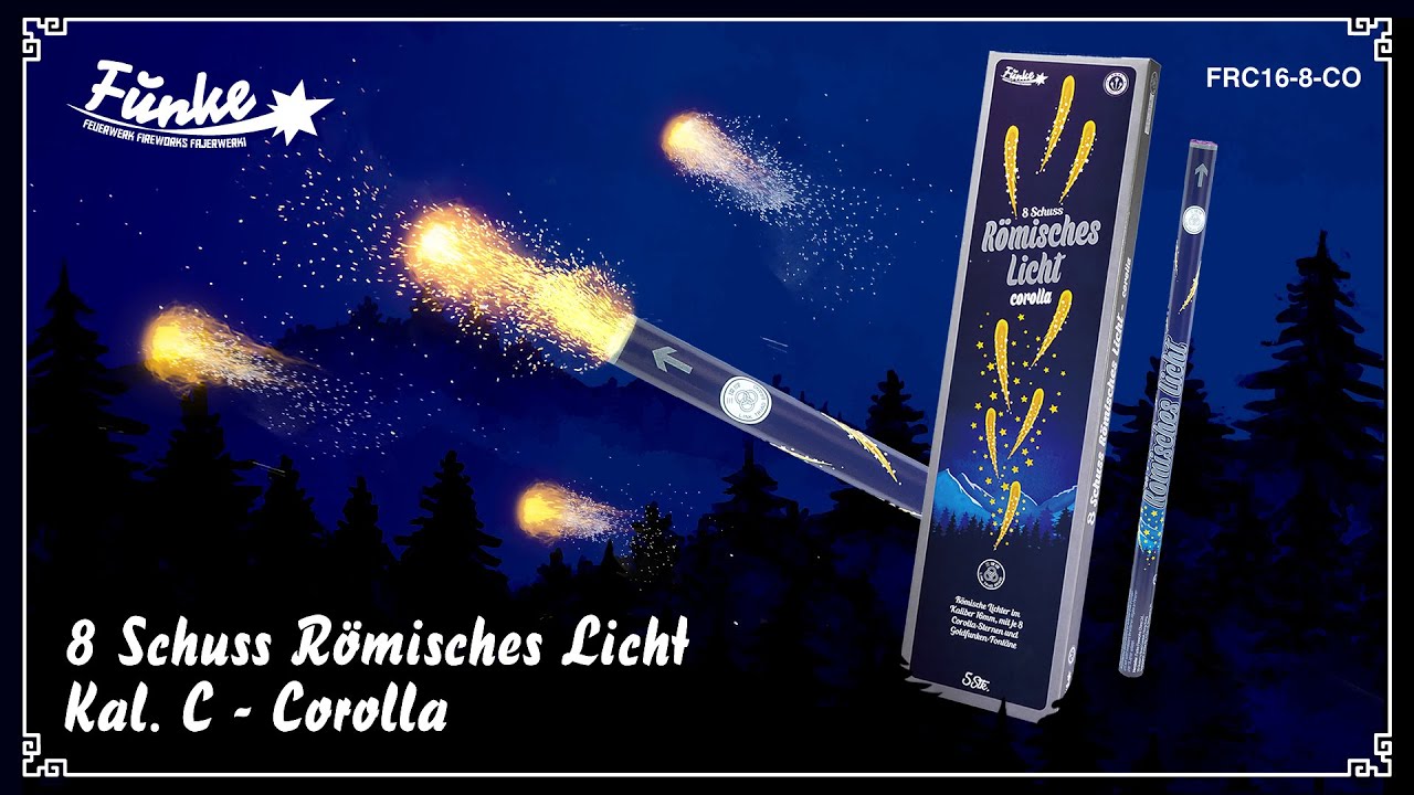 8 Schuss Römisches Licht Corolla - Mit Corolla-Sternen [Batch 2023]