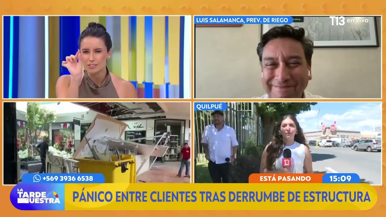 Pánico entre clientes de centro comercial en Quilpué tras caída de techo: hay lesionados
