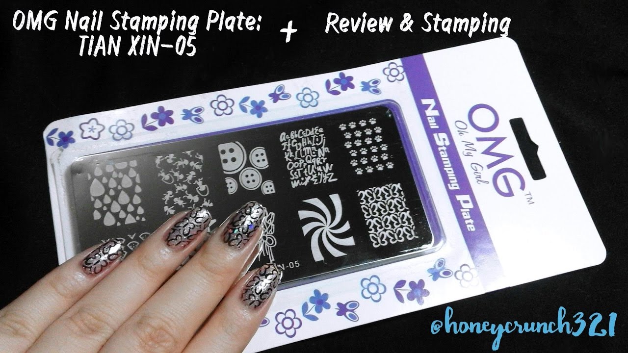 OMG (Oh My Girl) Stamping Plate-TIAN XIN 05 Review + Tutorial | honeycrunch321