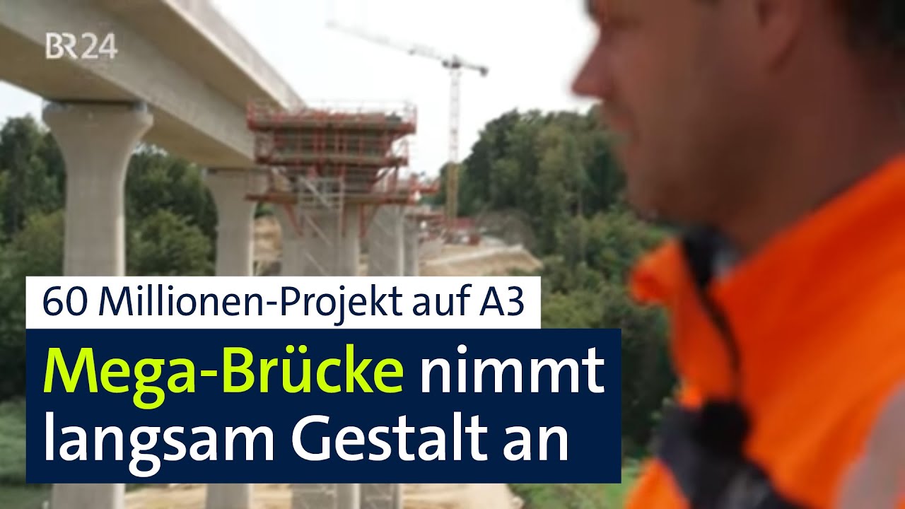 Brücken-Bau XXL: Alte Spur auf A3 peu à peu durch neue Strecke ersetzt | Abendschau | BR24