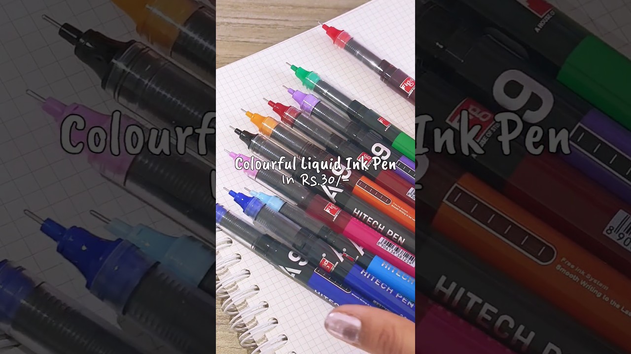 Colourful Liquid Ink Pens in 30rs/- 🌈✍️ Figo A9 HiTech Pens ✨ 